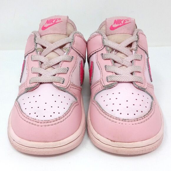 Nike Dunk Low Triple Pink Athletic Sneakers (DH9761-600) Girls Toddler Size 7C - Picture 3 of 8